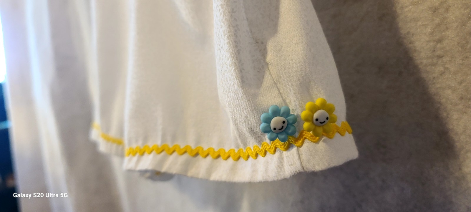 Infant Girls Size 3mn White & Teal 3 Piece Outfit Buttons & Trim