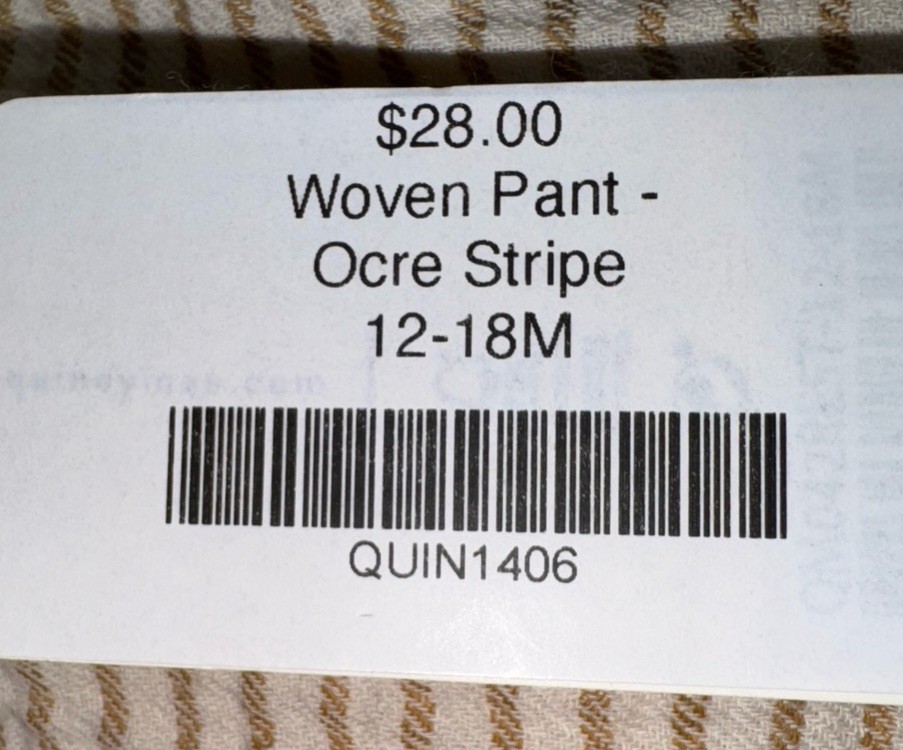 NWT QUINCY MAE Henry Top & Woven Pant Set Ocre Stripe Size 12-18 Months $56.00