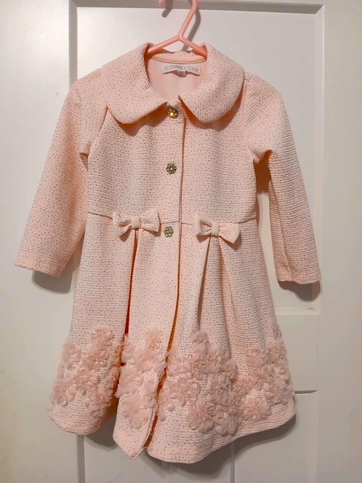 Nanette baby 24 month Pink Sparkle Lightweight Dress Coat