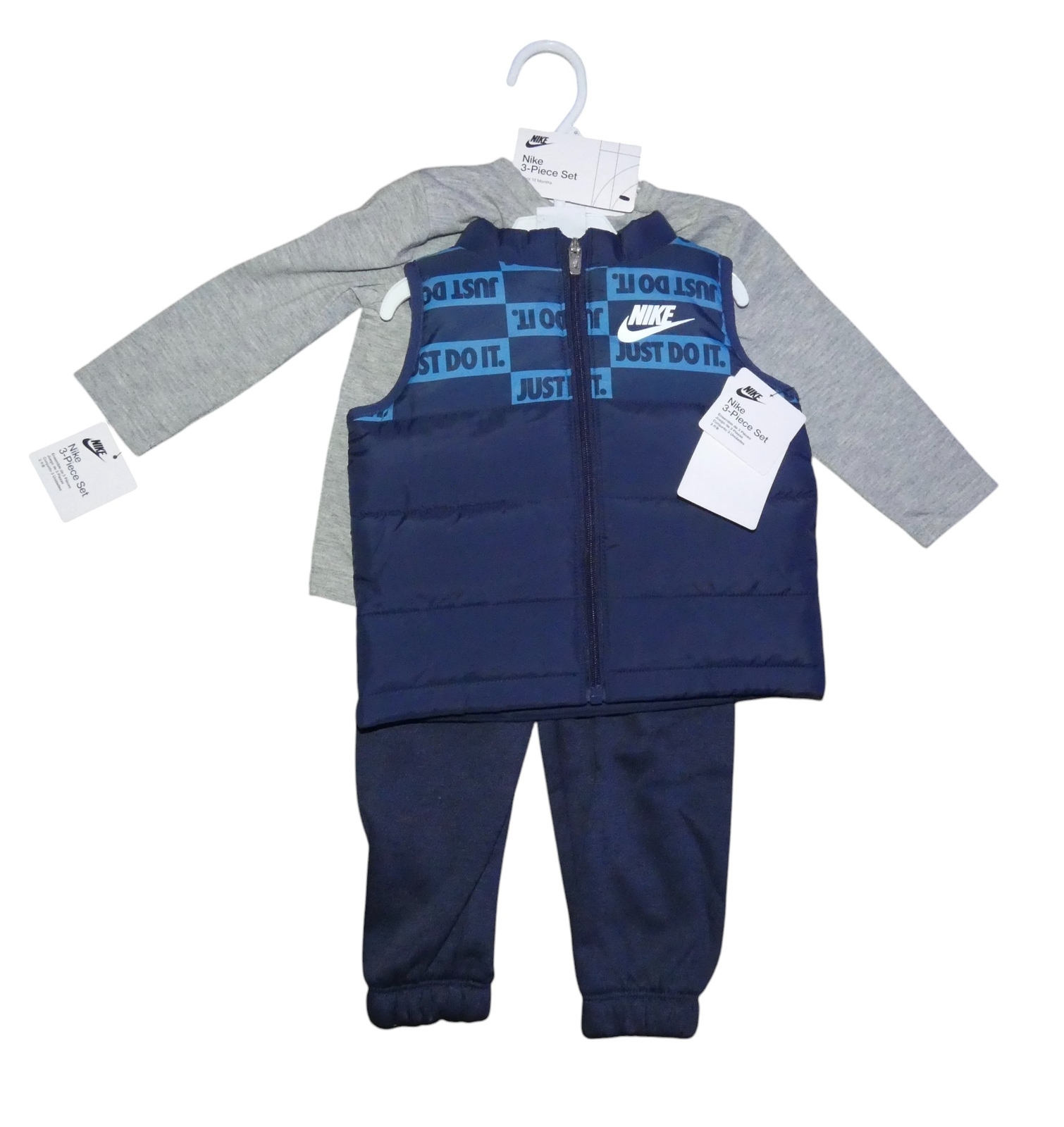 Nike Baby Boys 3Pc Outfit Set Pants Shirt Vest Jacket 12M NWT