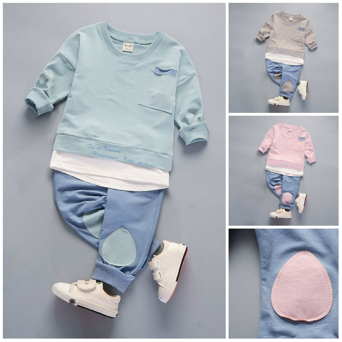 Baby Boys Girls 2pcs Tracksuit Outfits Cotton Tops+pants for Toddler Boys Casual