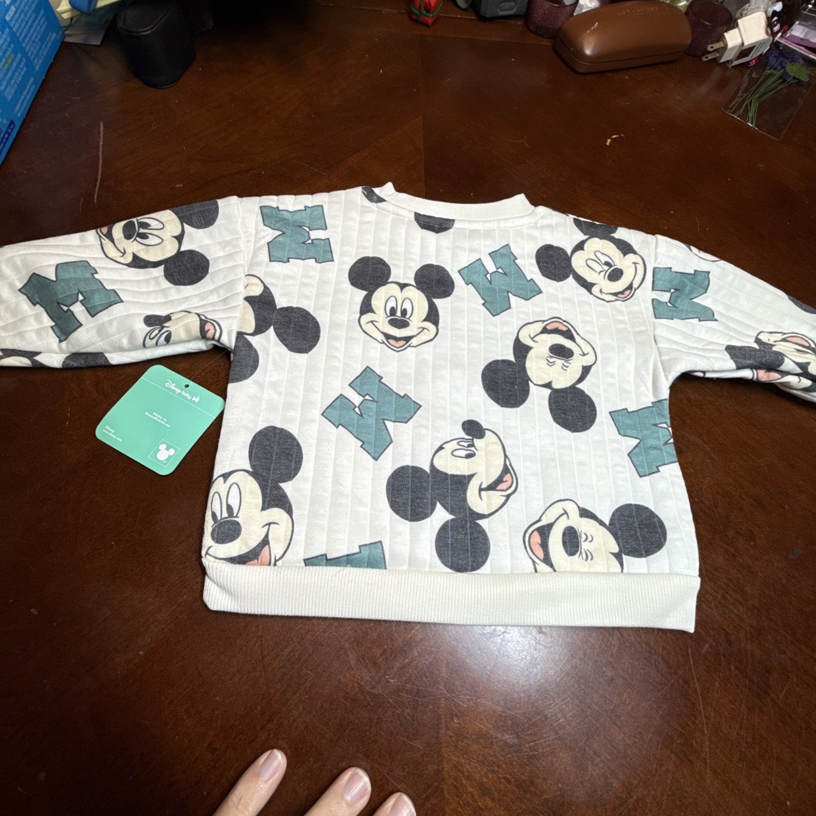 Disney Baby Boy Mickey Mouse Outfit 12 Mo Quilted Sweatsuit 2 PC Set Cute NWT