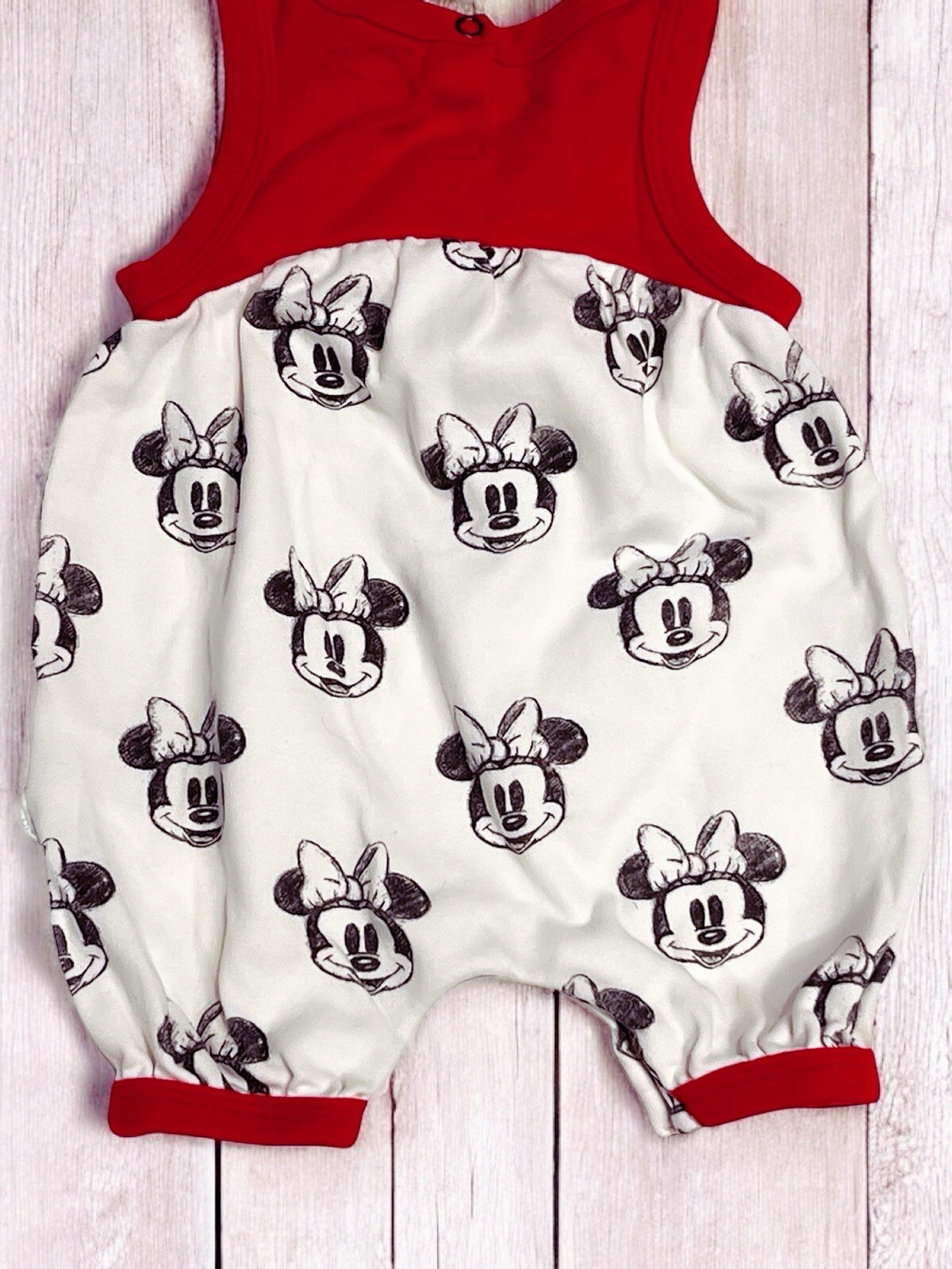 Finn+Emma 2Pk Girls Bubble Romper Disney Minnie & Sweet Treats 6-9 Months EUC