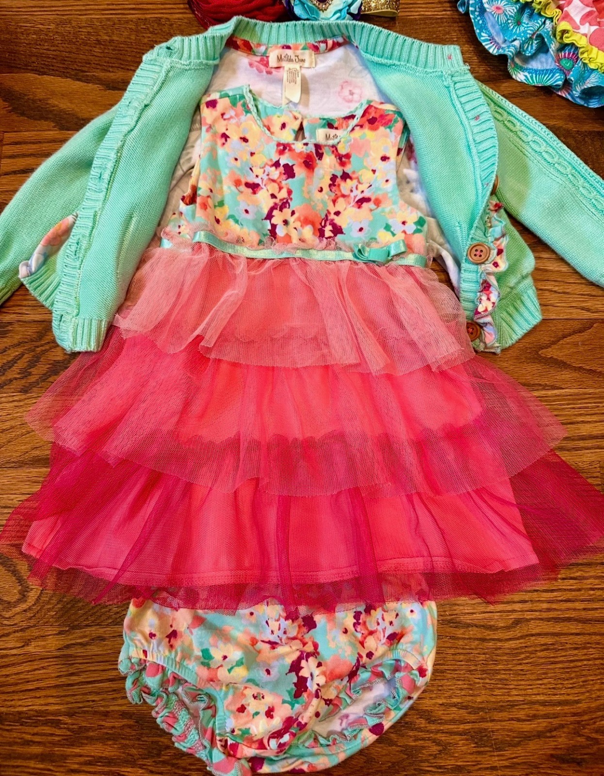 Matilda Jane Girl Boutique Baby Jacket Tulle Sweater Dress Set 1 Yr 12 18 Month