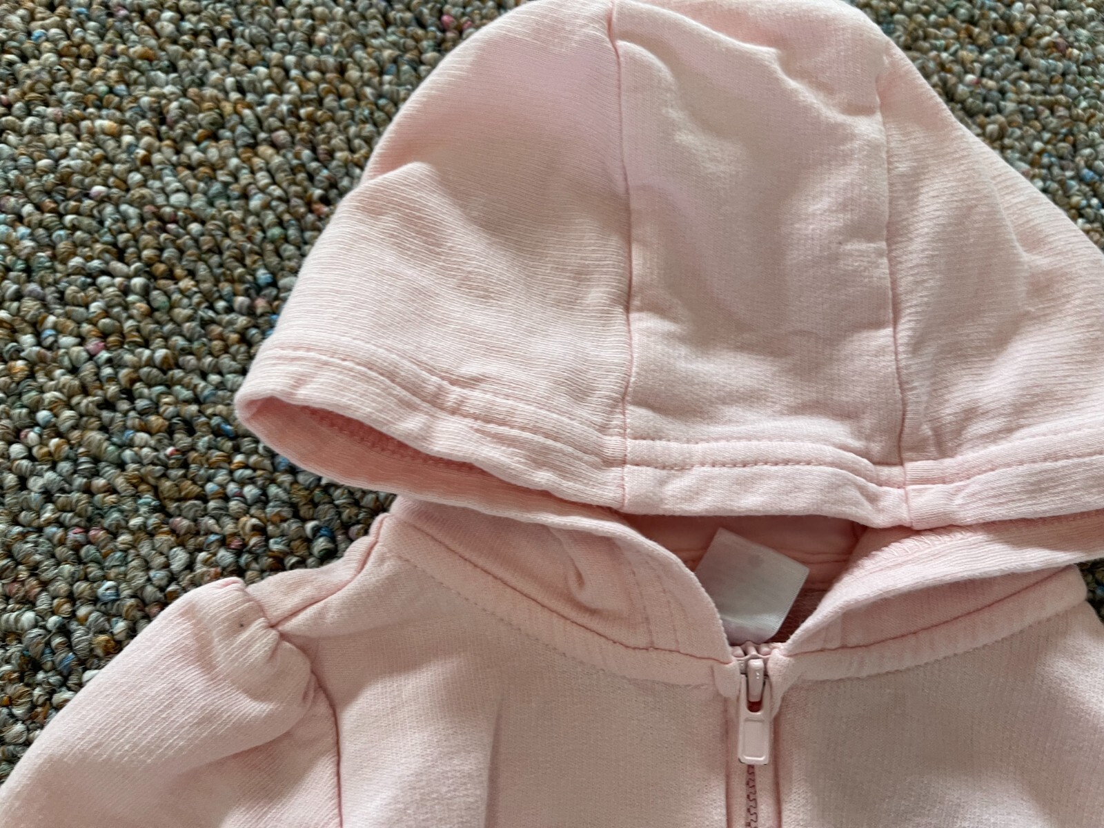 Carter s Girls Pink Zip Up Hooded Jacket & Black/White Spotted Ruffle Pants 9M