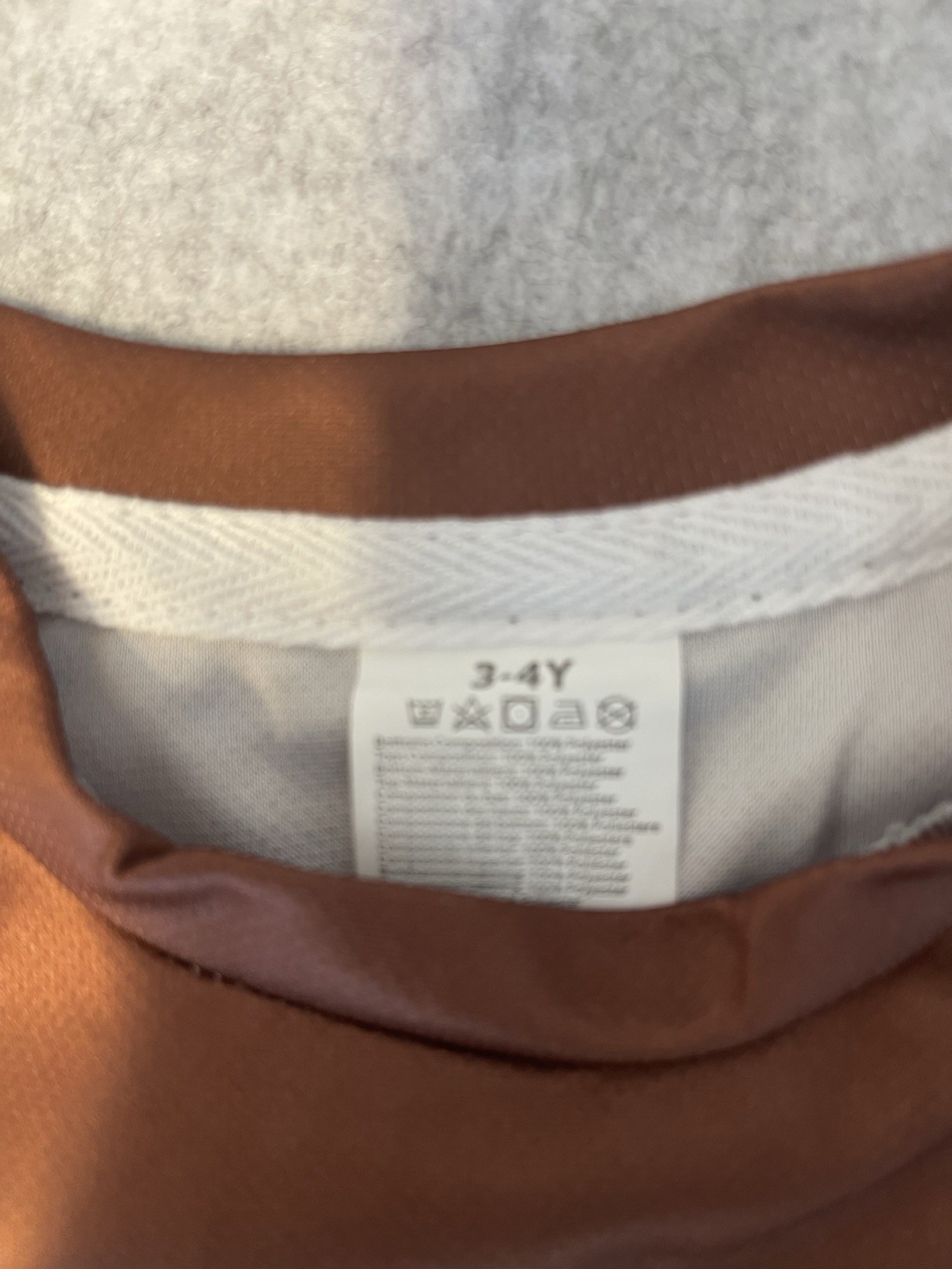 2pc Brown/White Colorblock Shorts Set T-Shirt & Shorts 3-4Y Polyester