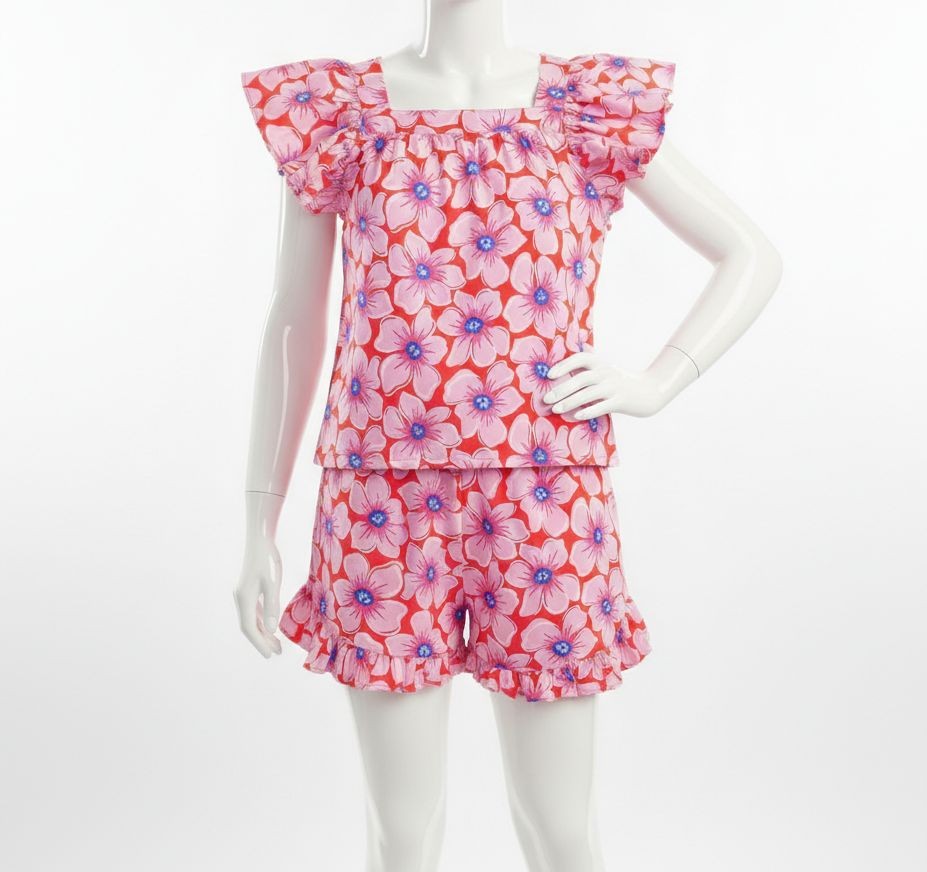 Epic Threads Toddler Girls Pink Floral Tank Top & Shorts 2PC Set Size 3T