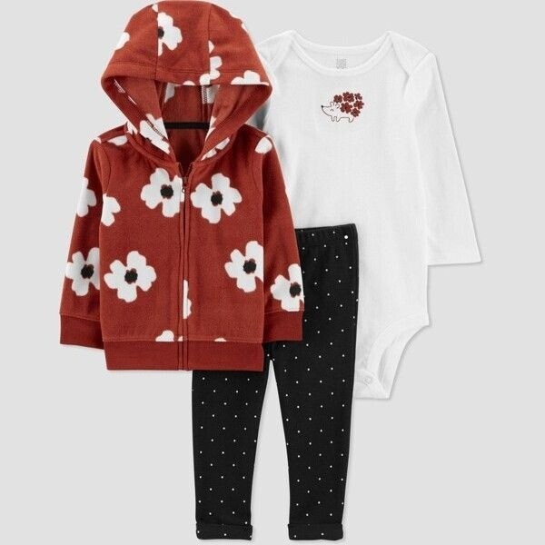Carters Girls Just One You 3-Piece Set,12 Months Hoodie, Bodysuit and Leggings.