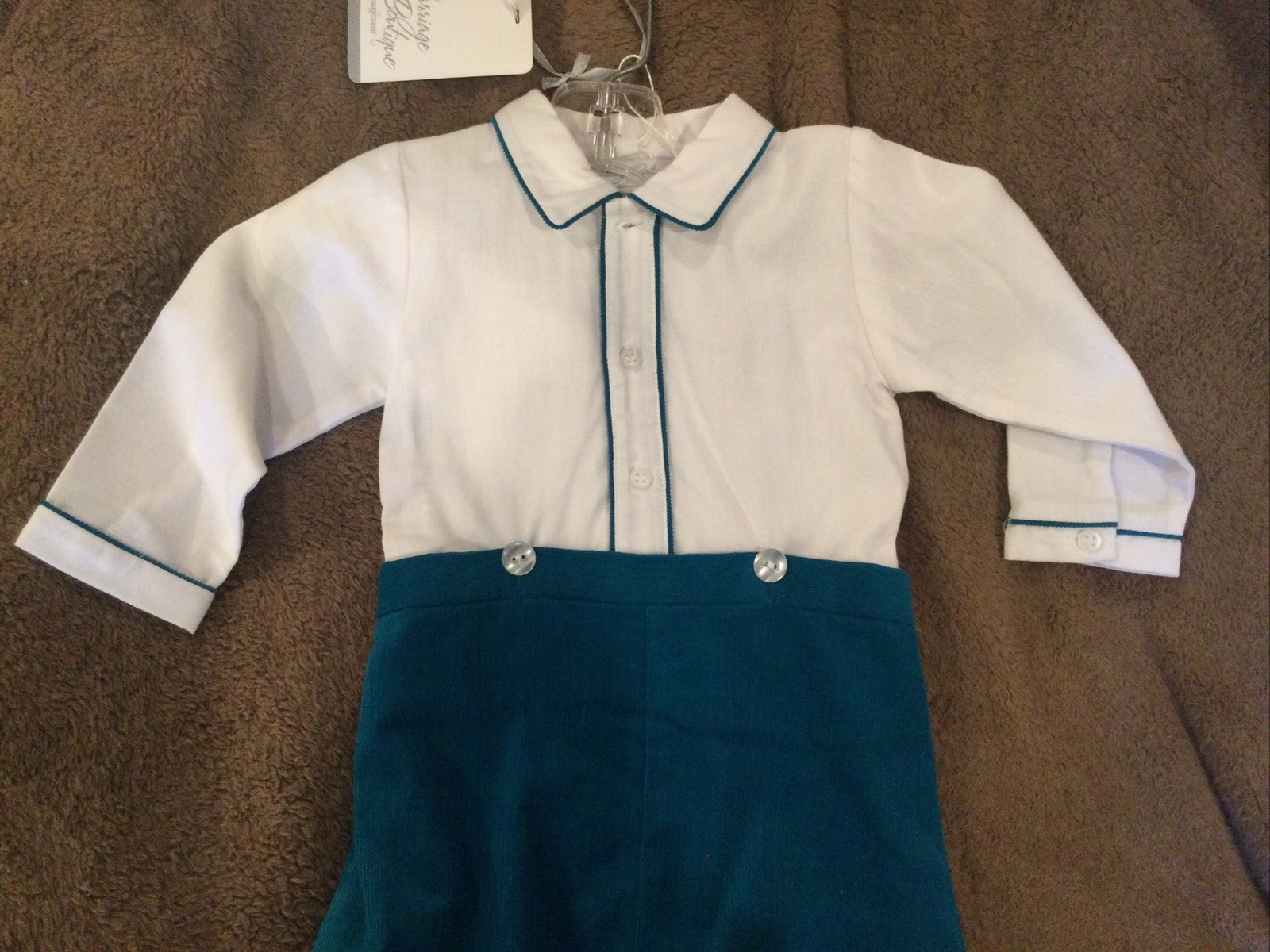 NWT Carriage Boutique Sz 12m Boys 2 Pc Cord Short Set
