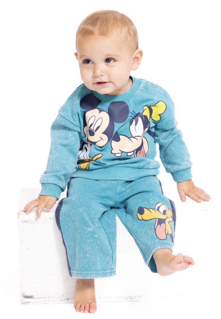 Mickey And Friends Baby Long Sleeve Graphic Crewneck Tee With Matching Pants