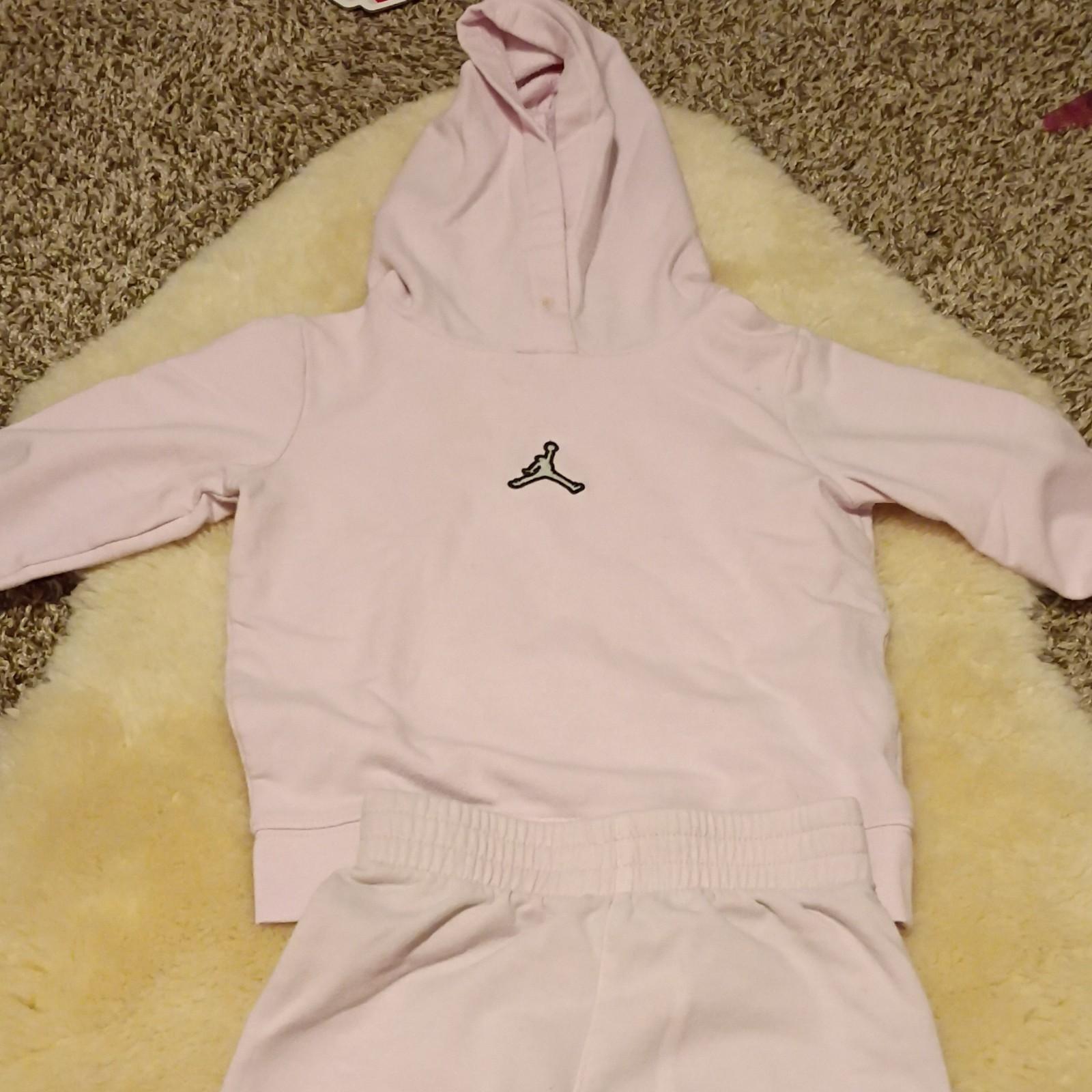 Jordan 2T Pink 2-Piece Hoodie & Jogger Pants Set Fleece Logo Athleisure
