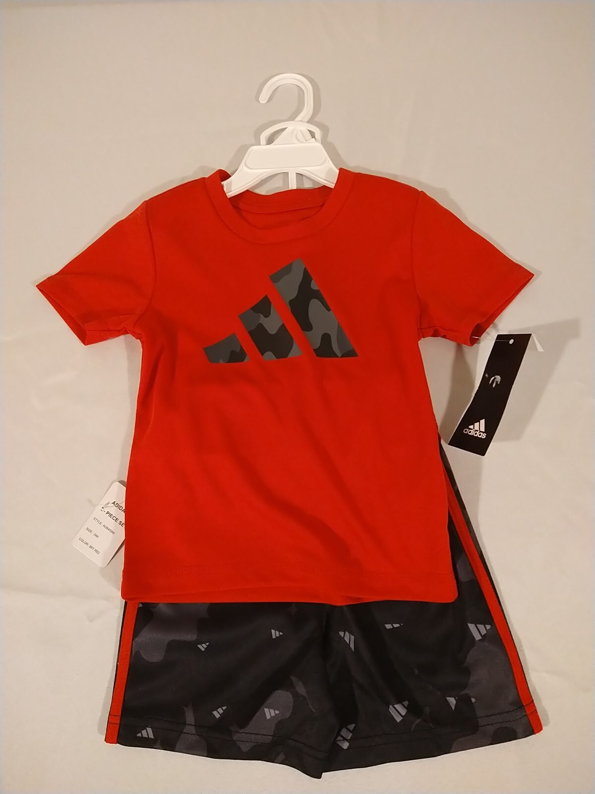 NWT Adidas 24 Months Regular Fit 2 Piece BLK and Red