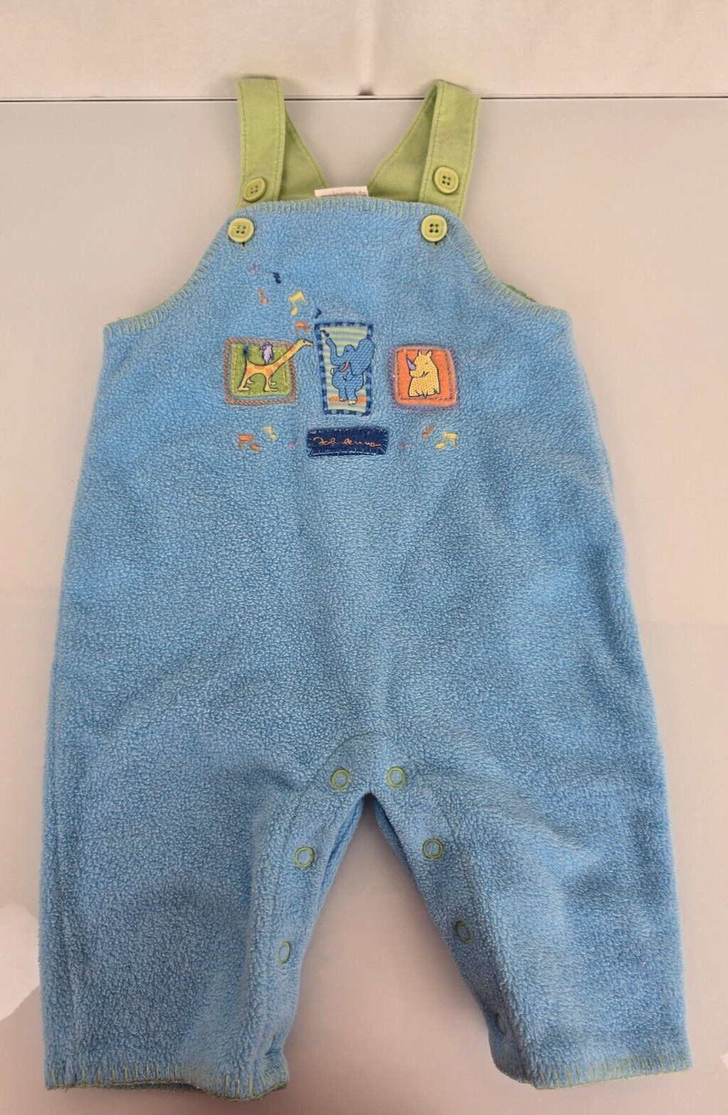 Baby Vintage Carter’s John Lennon Blue Fleece Overalls 6-9 Mo Clothes Boy Girl