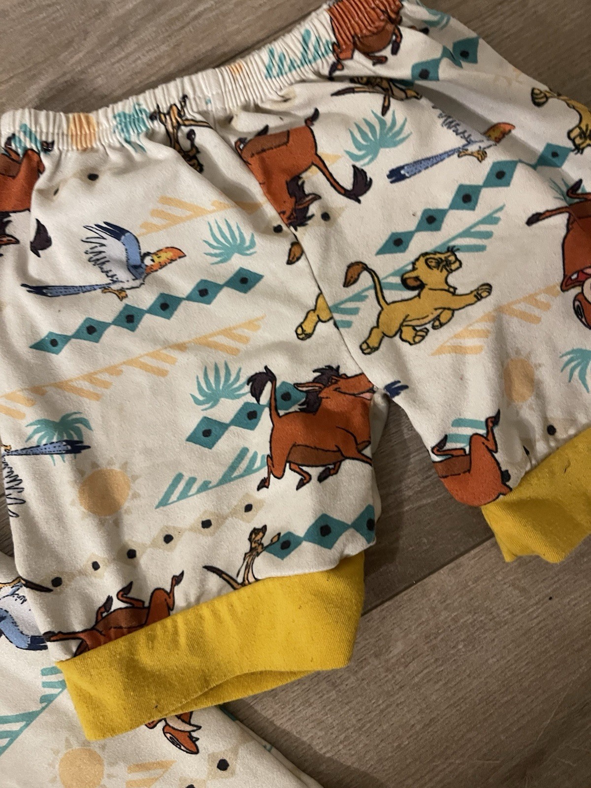 Vintage Lion King 2 Piece Toddler Set Hooded Shirt Shorts 2T 2 Simba Pumba As Is