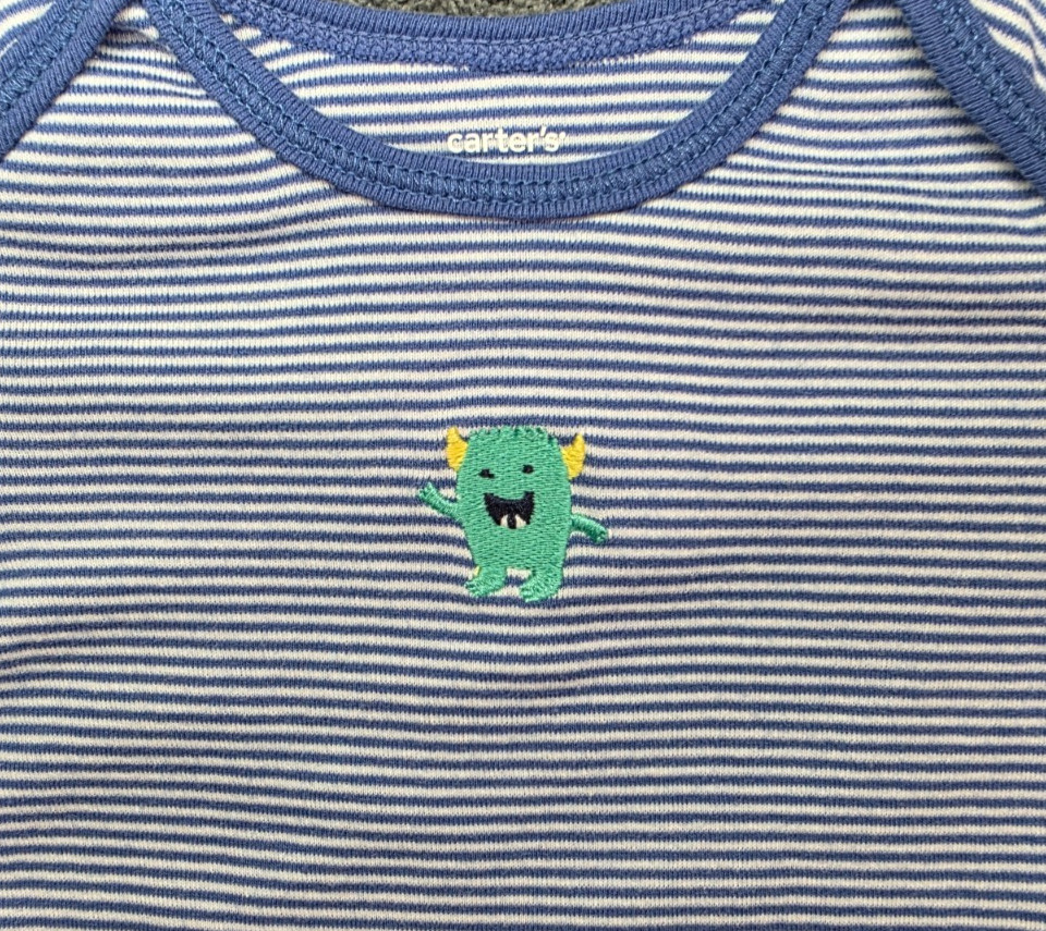 Carter’s Baby Monster Outfit Bundle 12M Bodysuits Pants 7pc Cotton