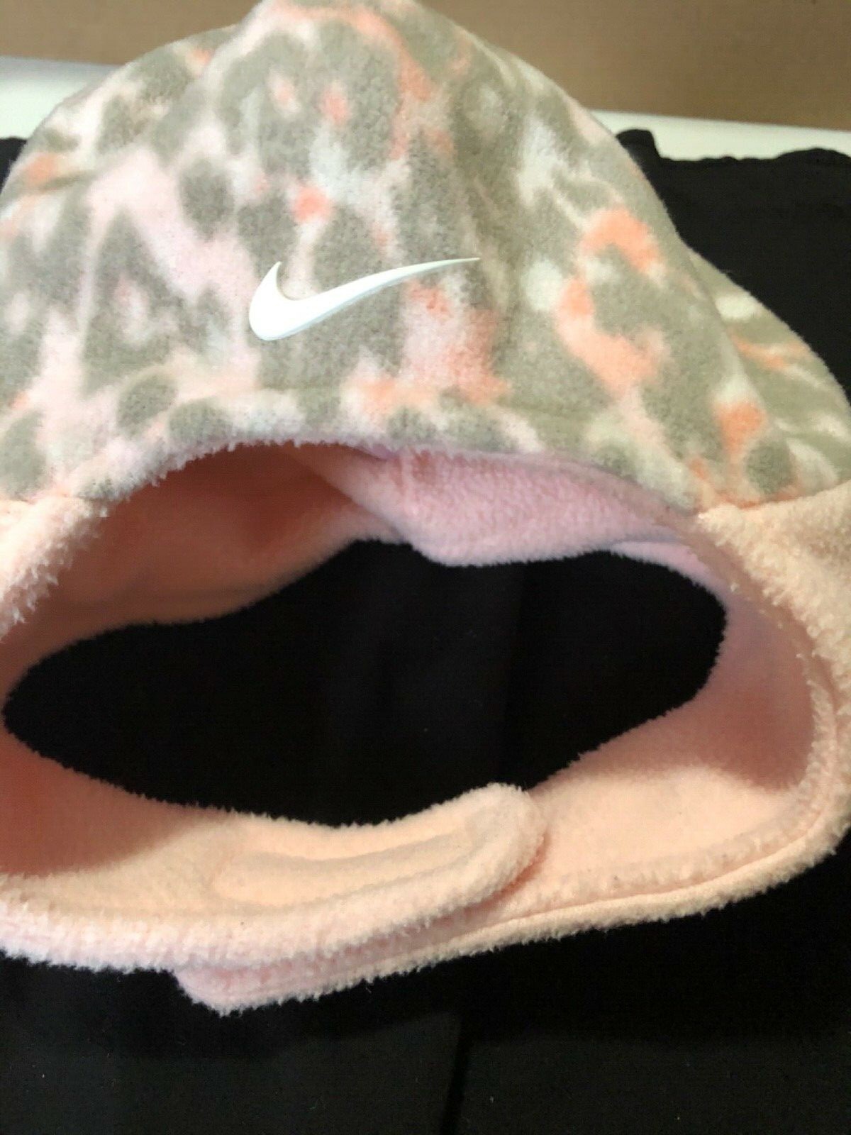 Nike Baby Girl Hat with hook and loop straps, Pink and Gray, Size Toddler