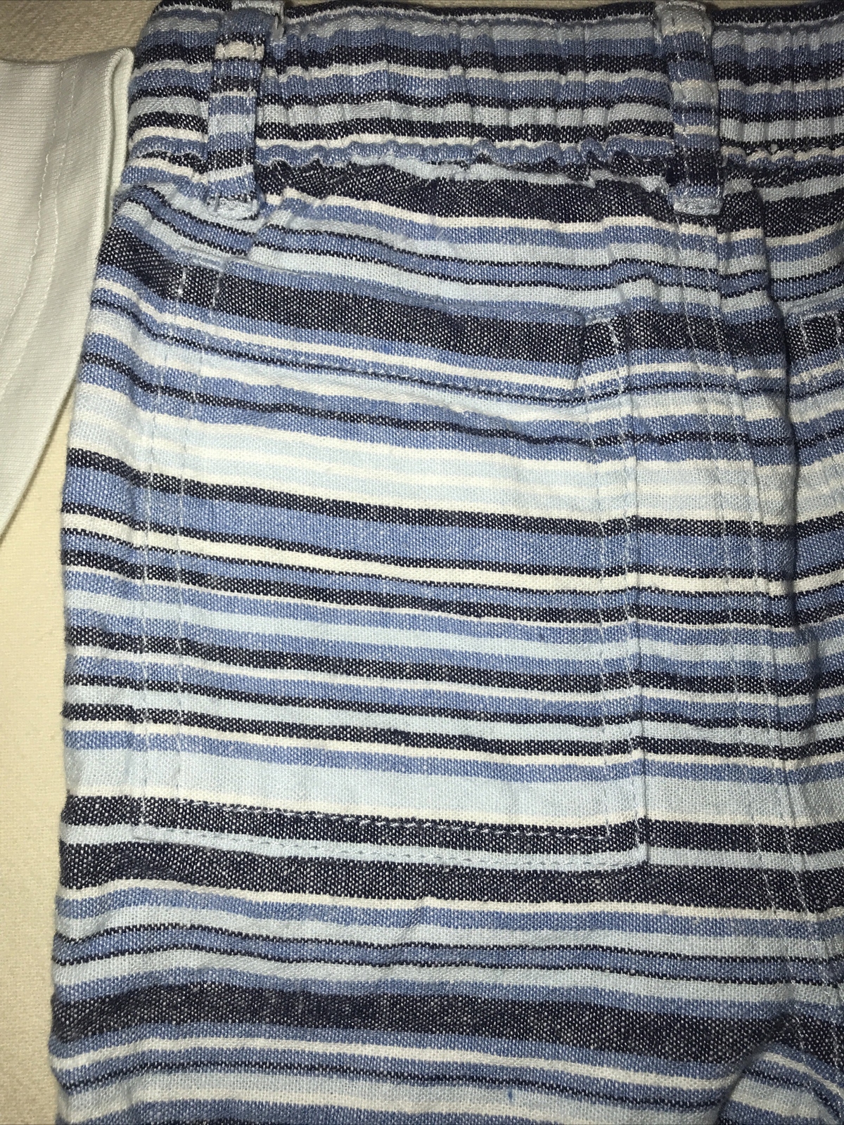 Gymboree Boys 12-18 M Sandy Shores T-Shirt Blue Stripe Linen Blend Shorts New
