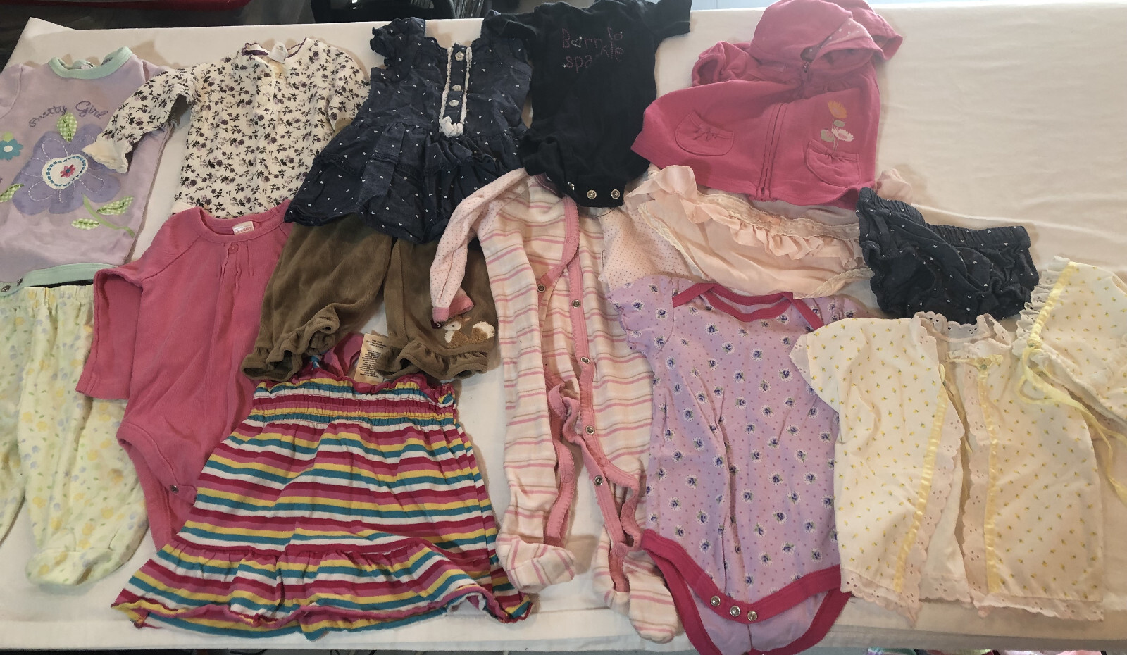 LARGE LOT of 16 Pc 3-6 Months Girls Baby Clothes Carters Bryan Healthtex #GRL