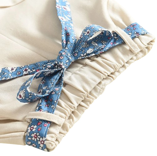 Toddler Kids Baby Girl Floral Blue Blouse T-shirt Pants Summer 2PCS Suit Infant