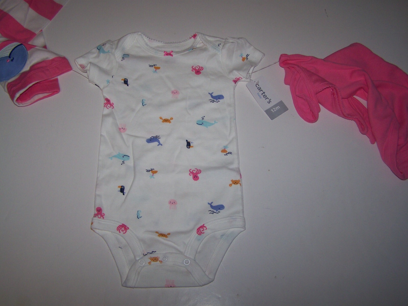 NWT Carter’s Girls 3 Piece Set Size 12M Whale Theme Multicolor