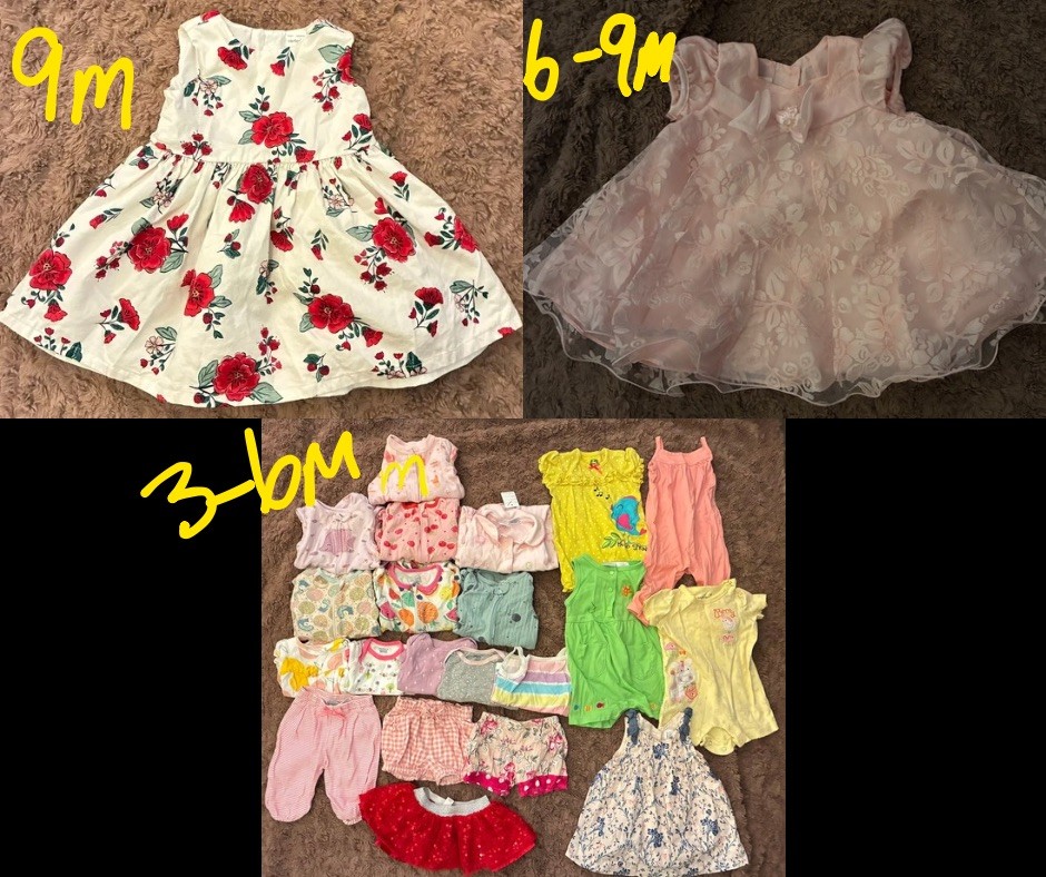 Baby Girl Clothing NB-9m Includes Various Brands And Styles Never Worn