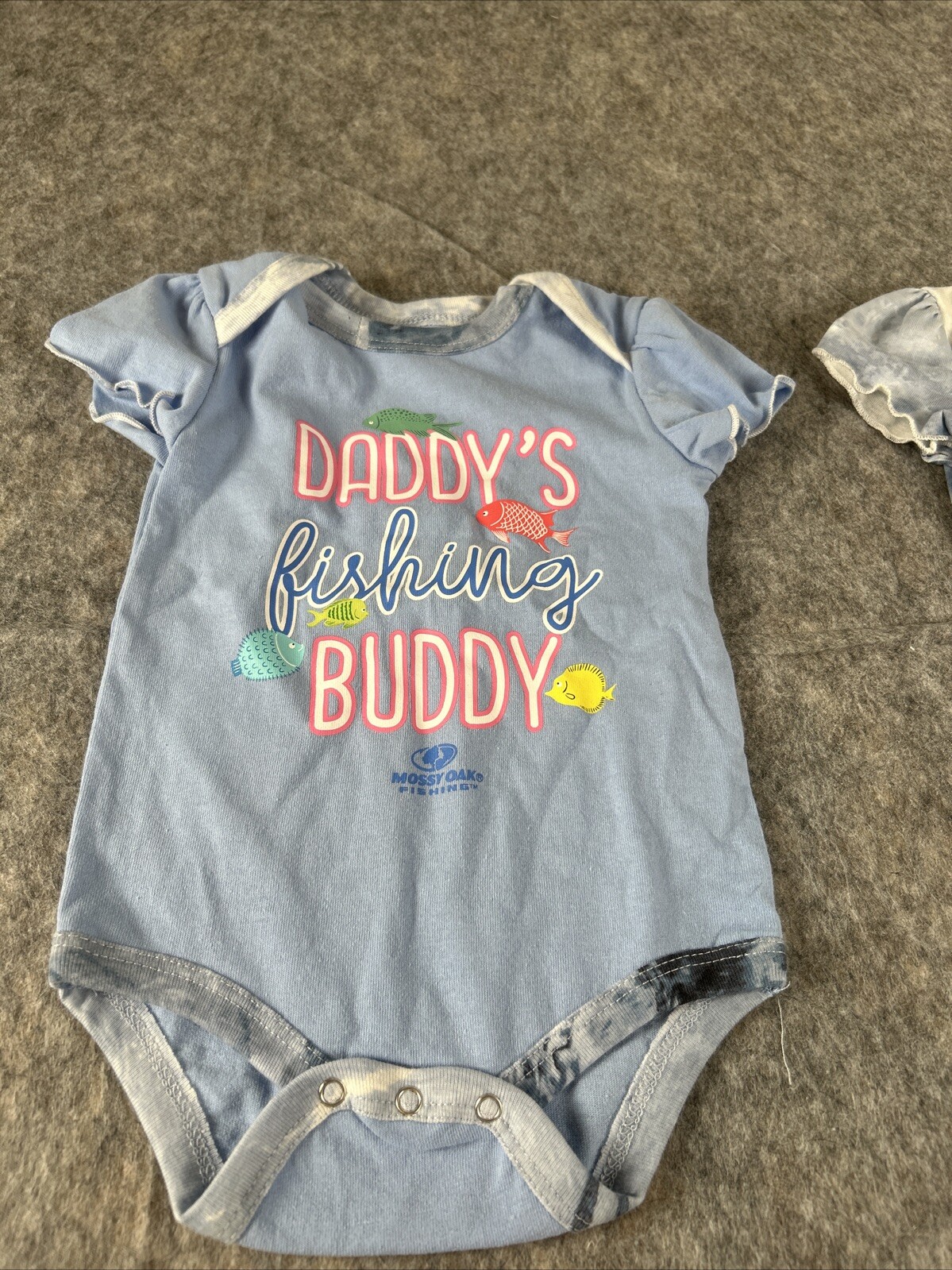 Baby Girls Mossy Oak 2pc Set Sz 3-6 Months Bodysuit Blue Camo Outfit