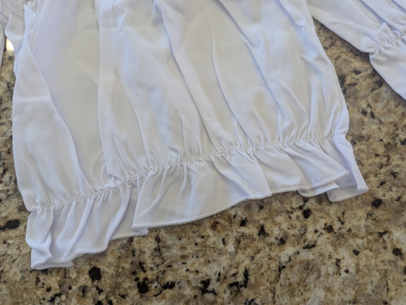 Toddler Girls Ruffle Trim Bardot Blouse & Striped Belted Paper Bag Waist Shorts