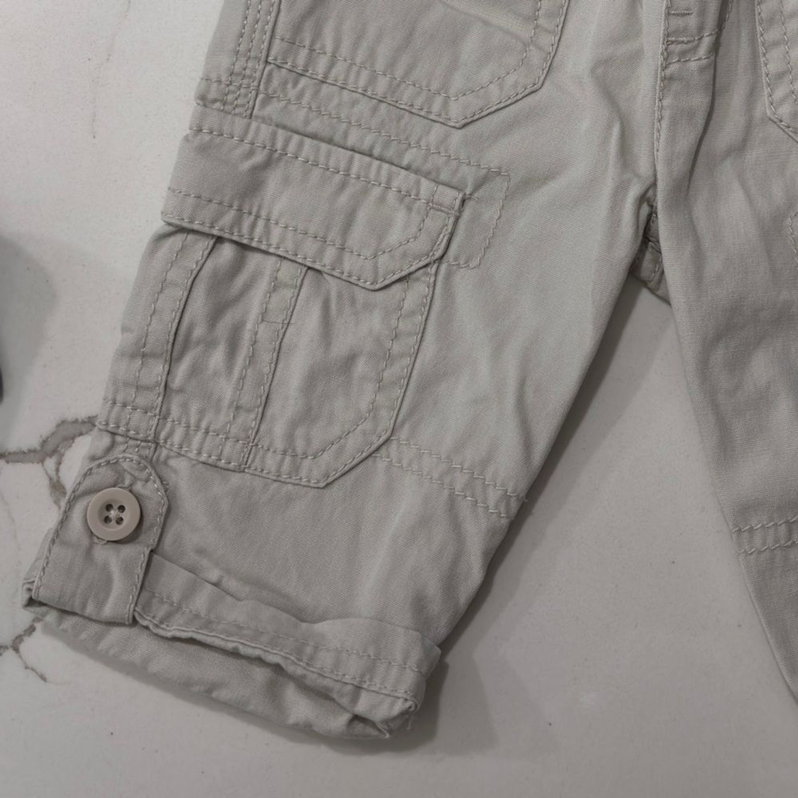 Arizona Jeans Baby Boys Khaki Beige Pants Jeans Cuffed Denim Infant 3 months