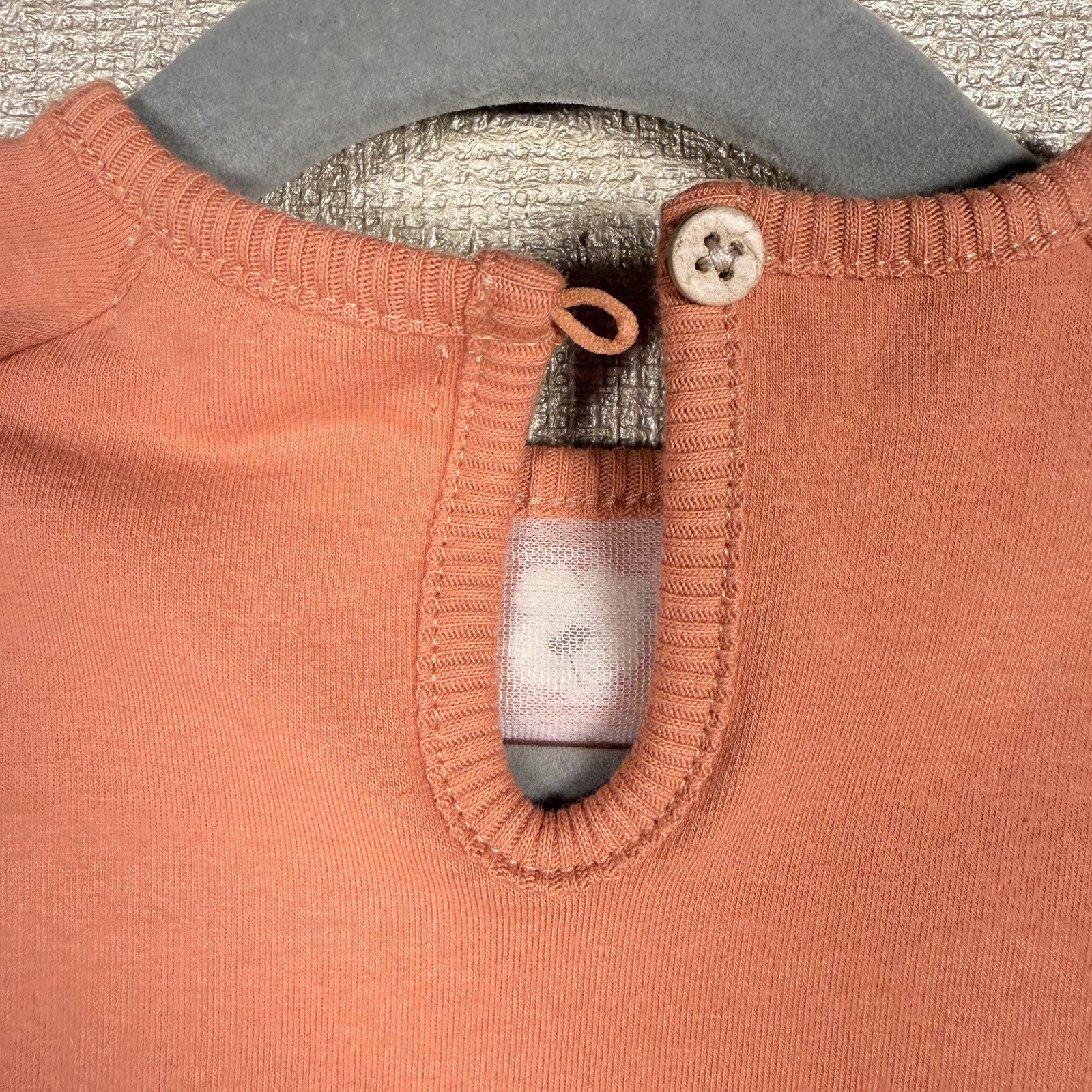 NWT Rabbit + Bear Organic Cotton Pink Baby 3-6 Month Embroidered Flower Dress
