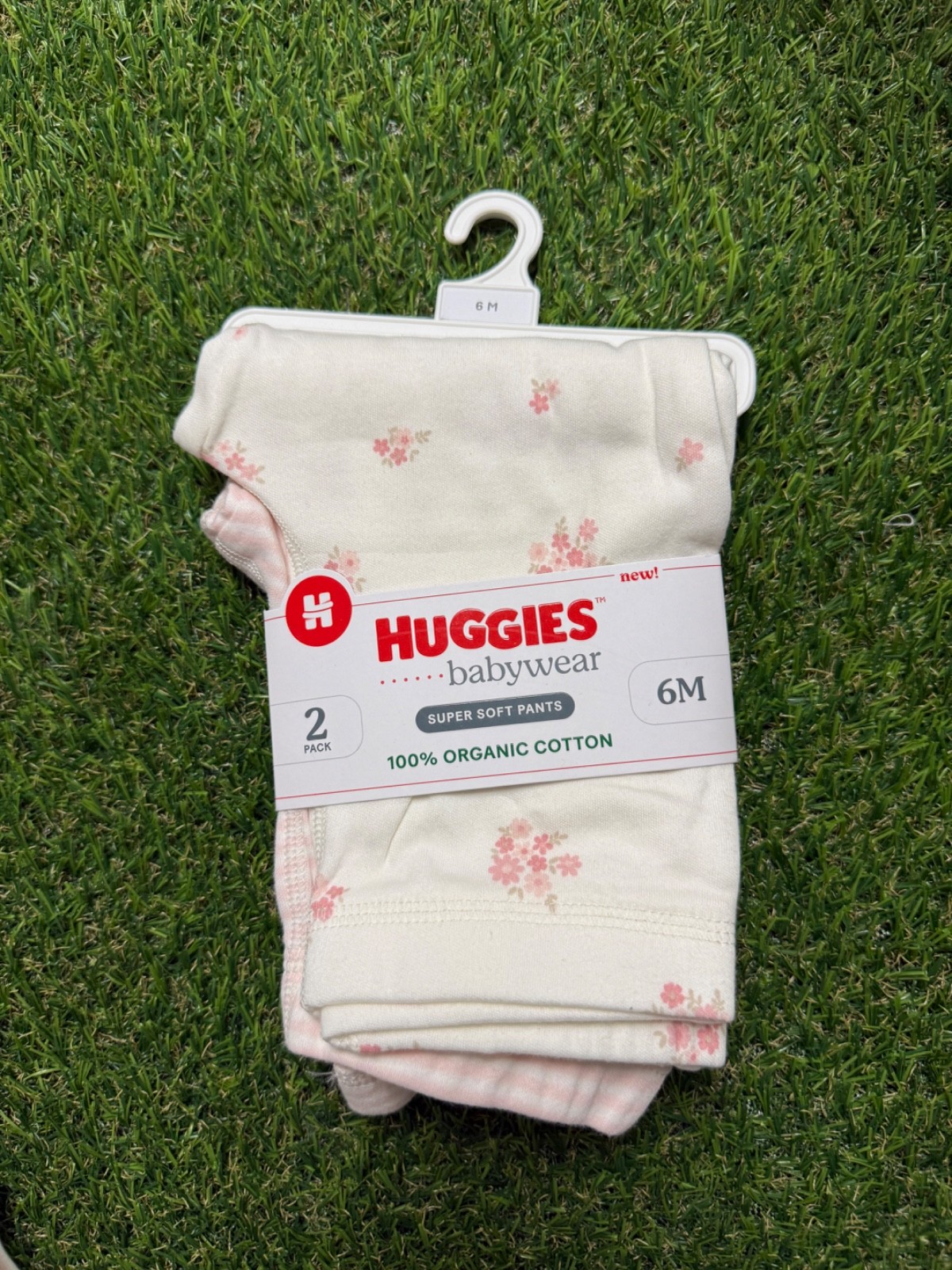 Huggies Babywear Floral 2-Pack Organic Cotton Pants (6M)