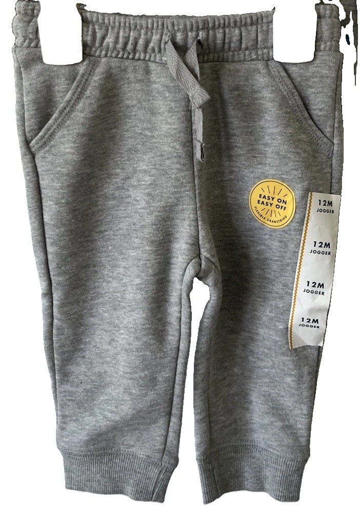 Cat & Jack Rainbow Print Zip-Up Hoodie And Solid Gray Jogger Pant 12 Month NWT