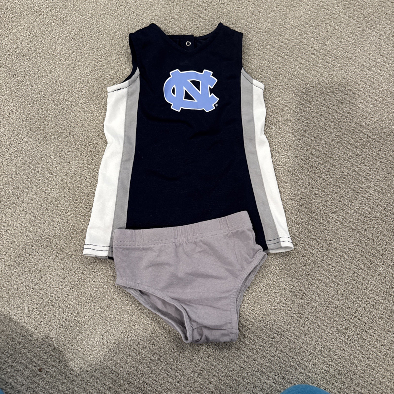 NEW UNC Tar Heels 2 Piece Toddler Baby Cheerleading Outfit Uniform Size 18M