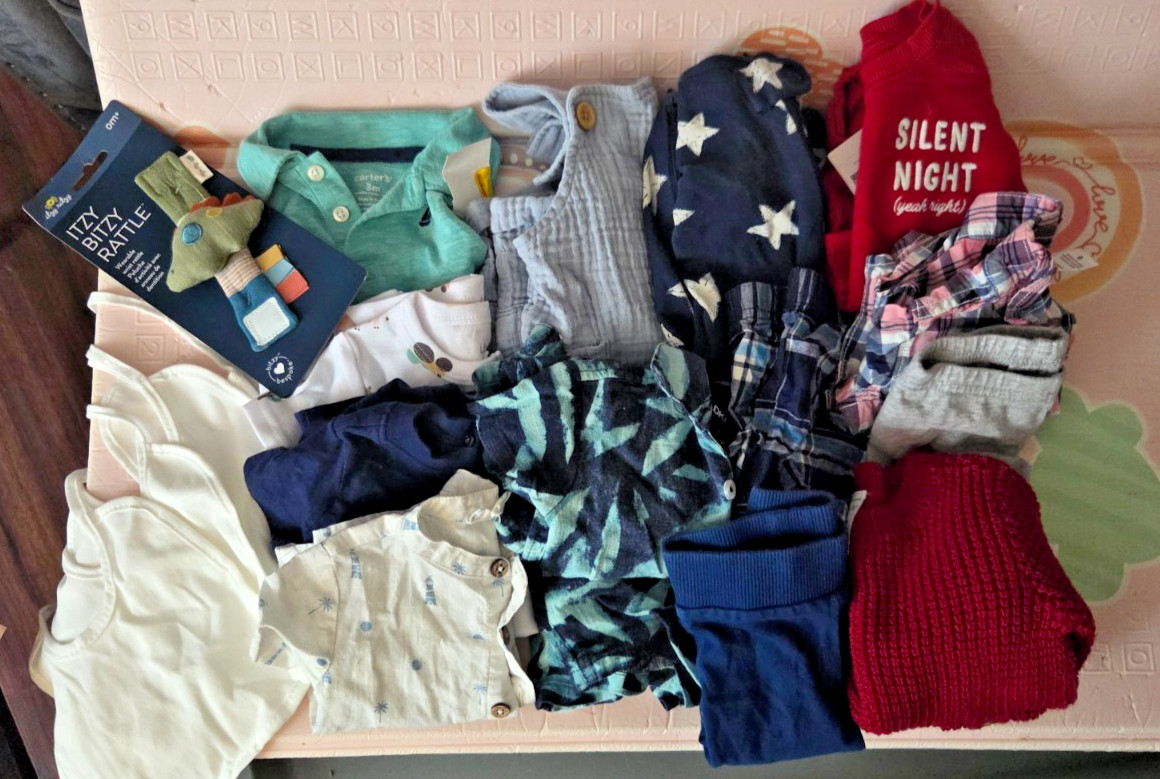 Baby Boy 3/6mth & 6/9mth Clothes Lot Of 15 Pieces Bundle Mixed Brands