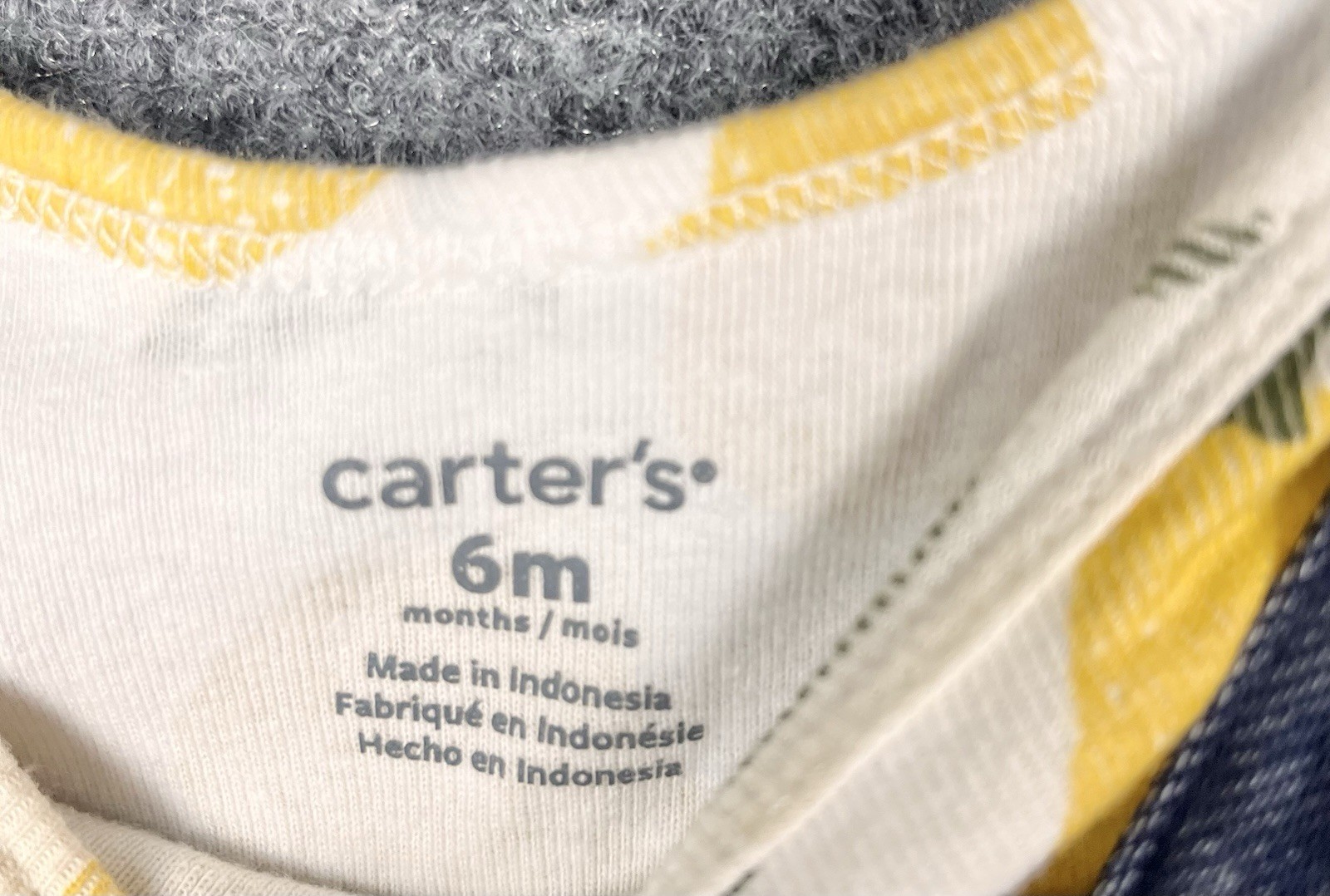 Carters Jean Dress Overalls/lemon Size 6 Months Girls 2 Pieces