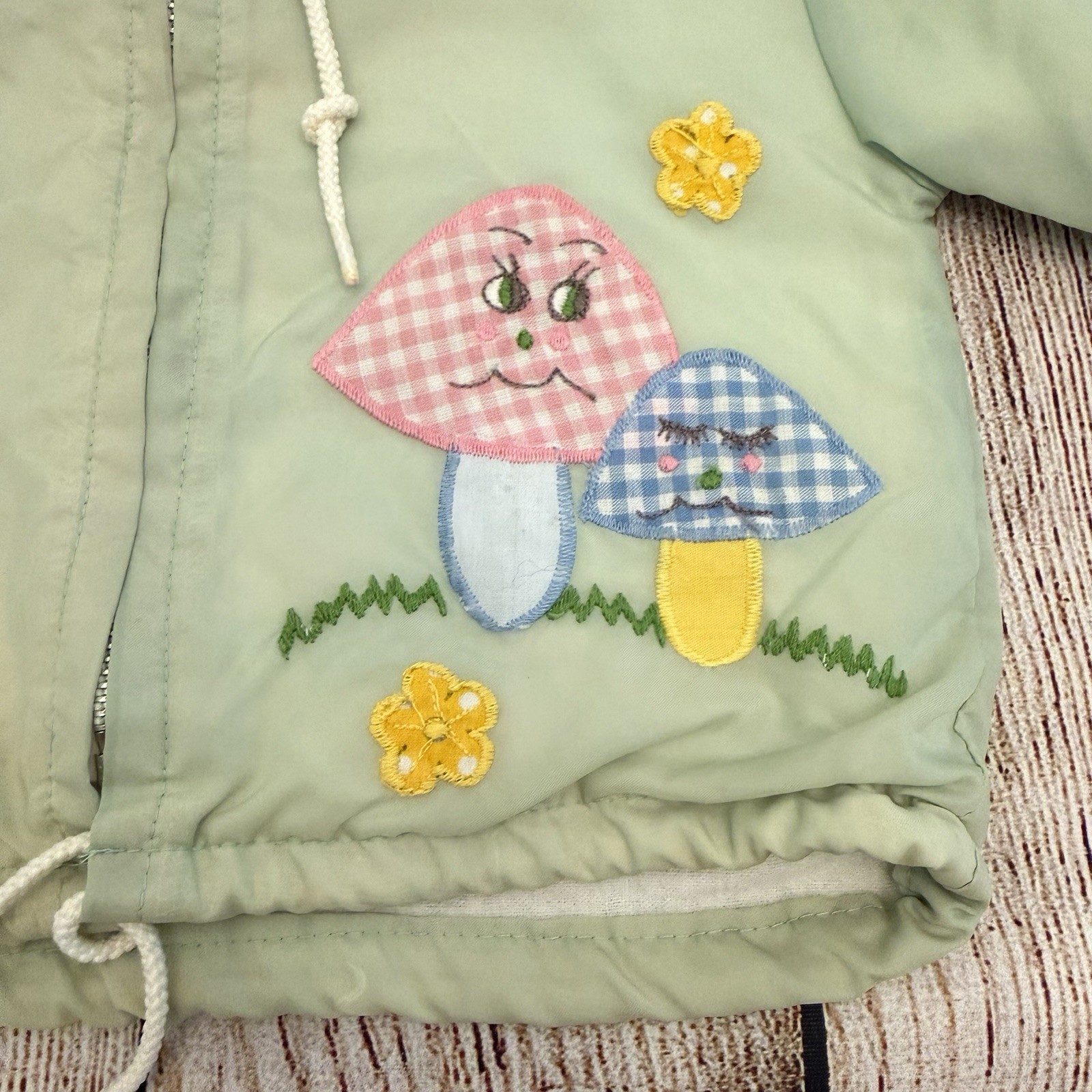Lot Vintage Baby Girl Overalls Jacket Size 6 12 Months Gingham Mushroom Ruffle
