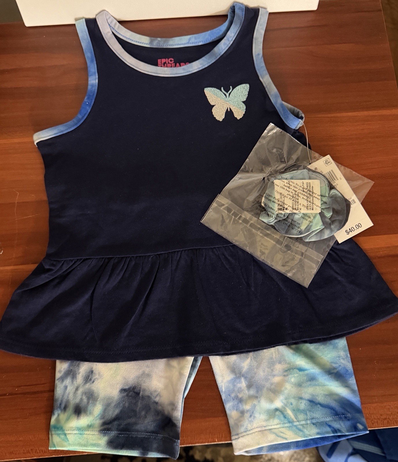 Epic Thread~Baby Girls~3T~Navy Blue~3 piece Set~Dress/Outfit/Shorts-Shirt~Summer