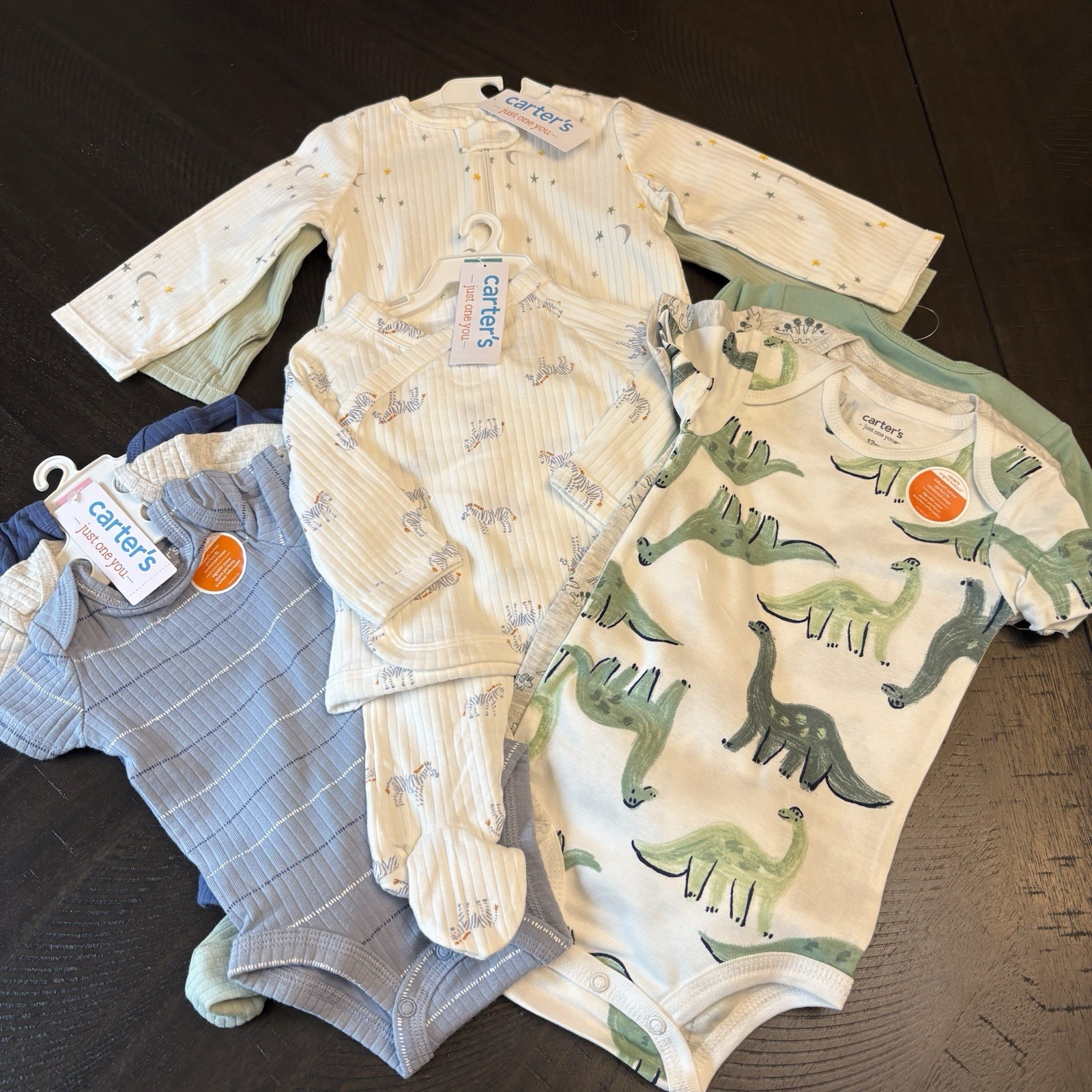 Carter’s Baby Boy Bundle New Bodysuits Sleepers and Outfit Size Newborn to 12m