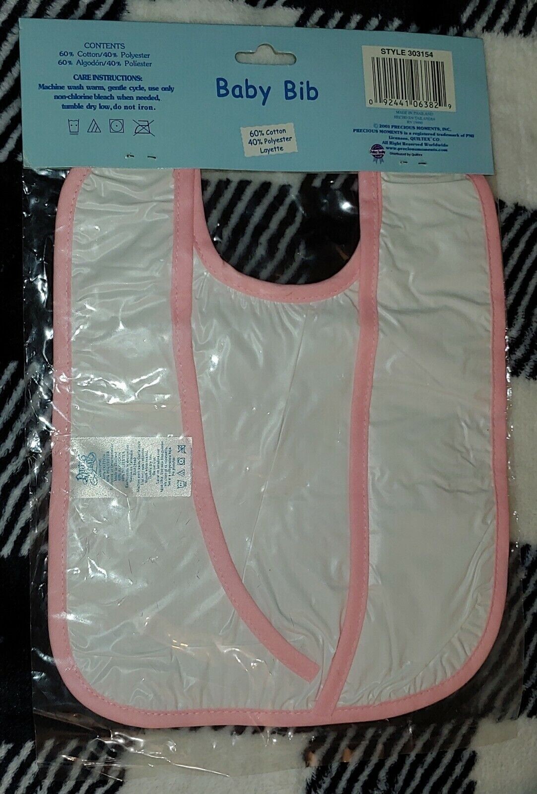 Baby Girl Size 0-3 Months Bib Booties Burp Cloth Cap & Mittens Precious Moments