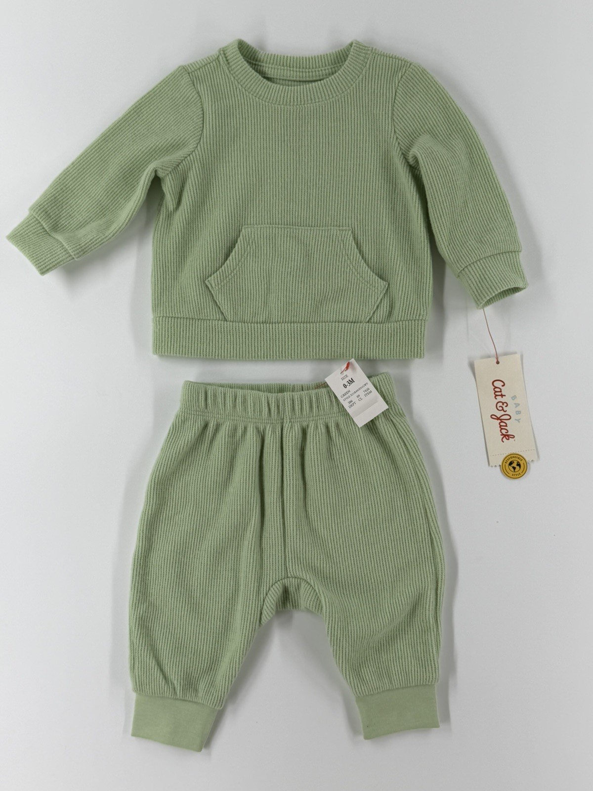 Cat and Jack Boys Girls Thermal Ribbed Outfit Set 0-3 Months Soft Stretchy-NWT