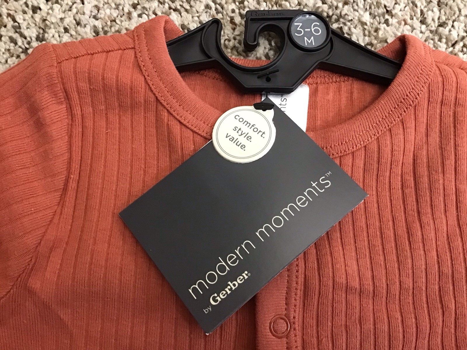 NEW INFANT Baby 3-6 Month MODERN MOMENTS BY GERBER Onsie COVERALL Terracotta(GM3