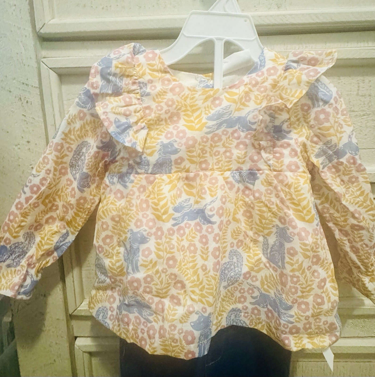 Happy Threads Girls 12M Boutique Ruffle Top Bell Bottom Outfit 2PC NWT