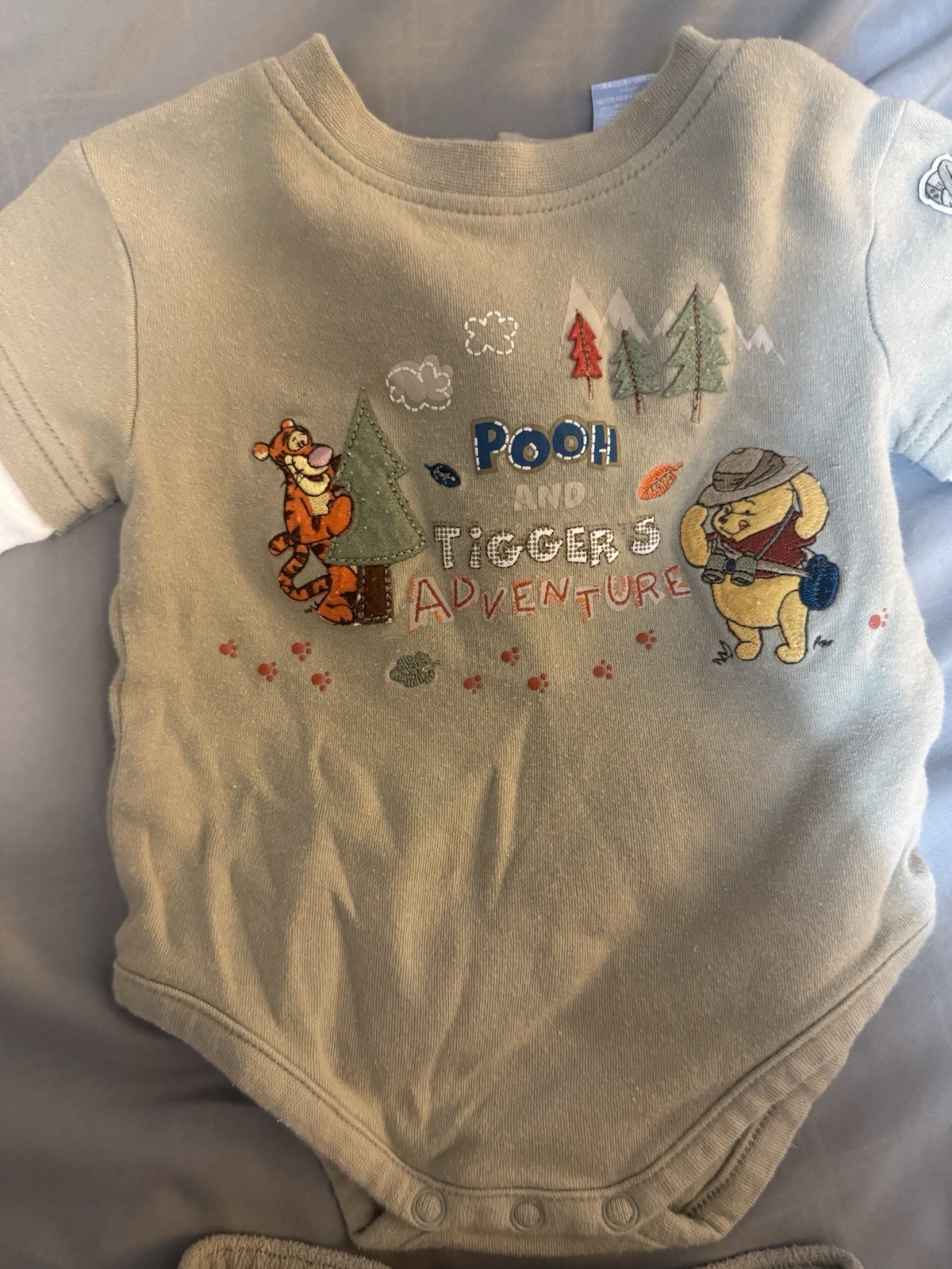 Disney Baby Winnie the Pooh & Tigger 2-Piece Bodysuit Pants Set 3-6 Months Beige