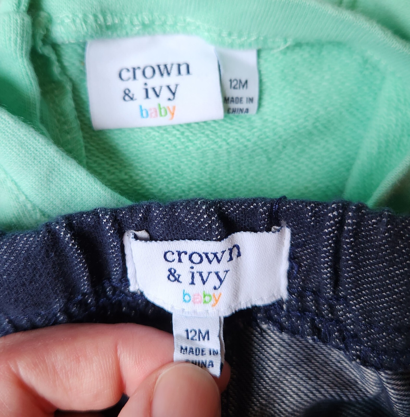 Crown & Ivy Ombre Elephant Baby Boy Outfit, 12 Months