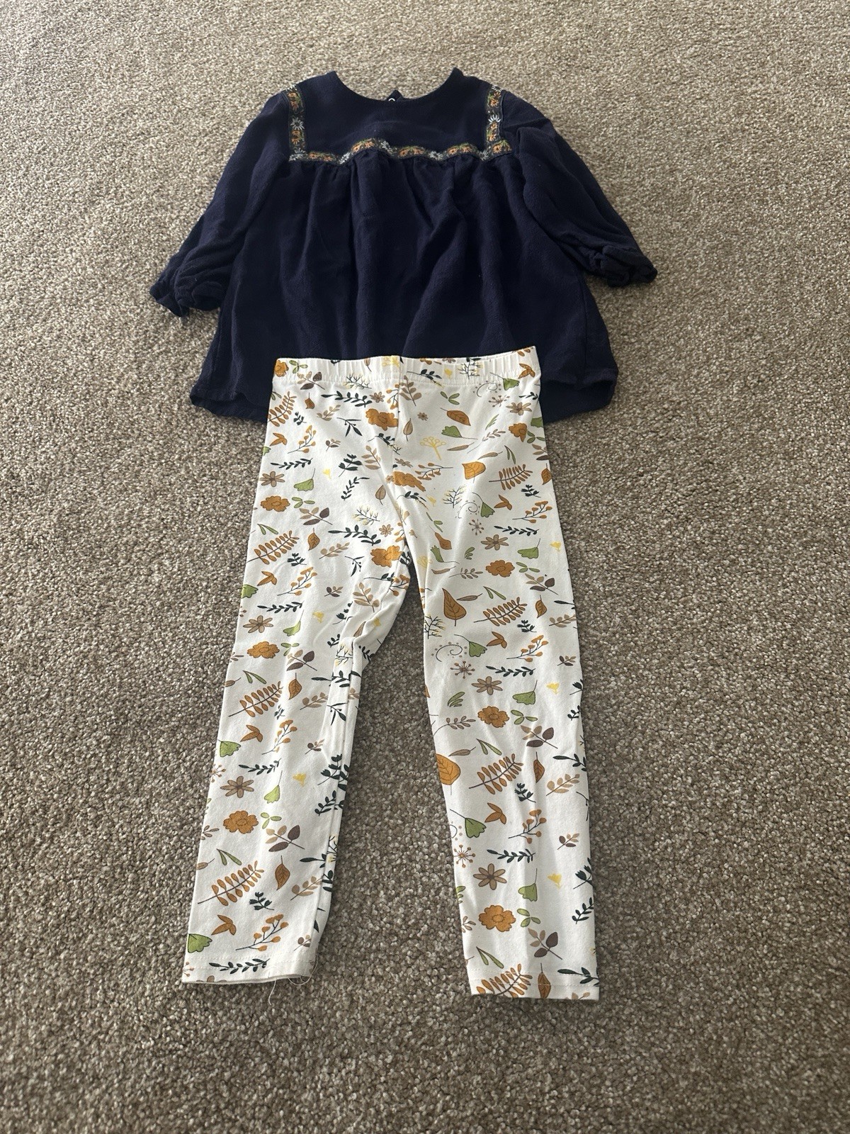 Good Lad Blue Shirt And Leaf Legging Set Size 4