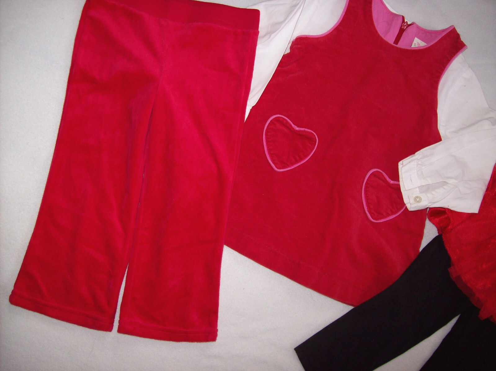 GIRL 24 M HEARTS LOT: ~HARTSTRINGS~ RED & PINK DRESS, LEGGINGS, TUTU, BLOUSE