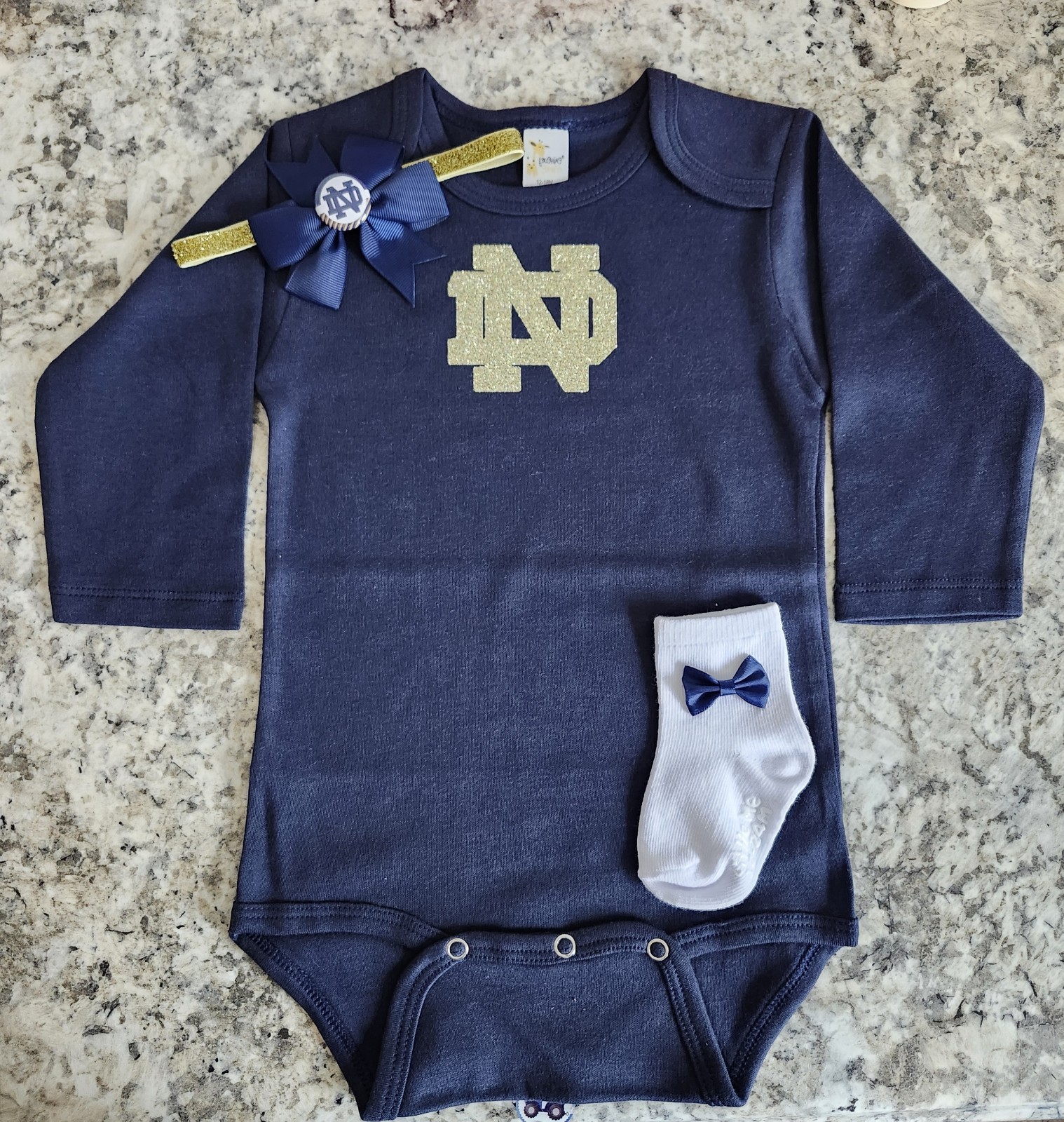 Notre Dame infant/baby outfit Notre Dame baby gift Notre dame take home outfit