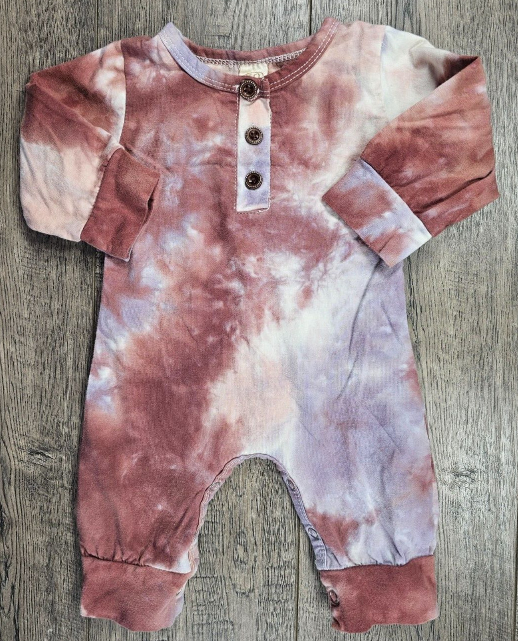 Baby Girl Clothes Unbranded Size 60 0-3 Month Brown Purple Pink Tie Dye Outfit