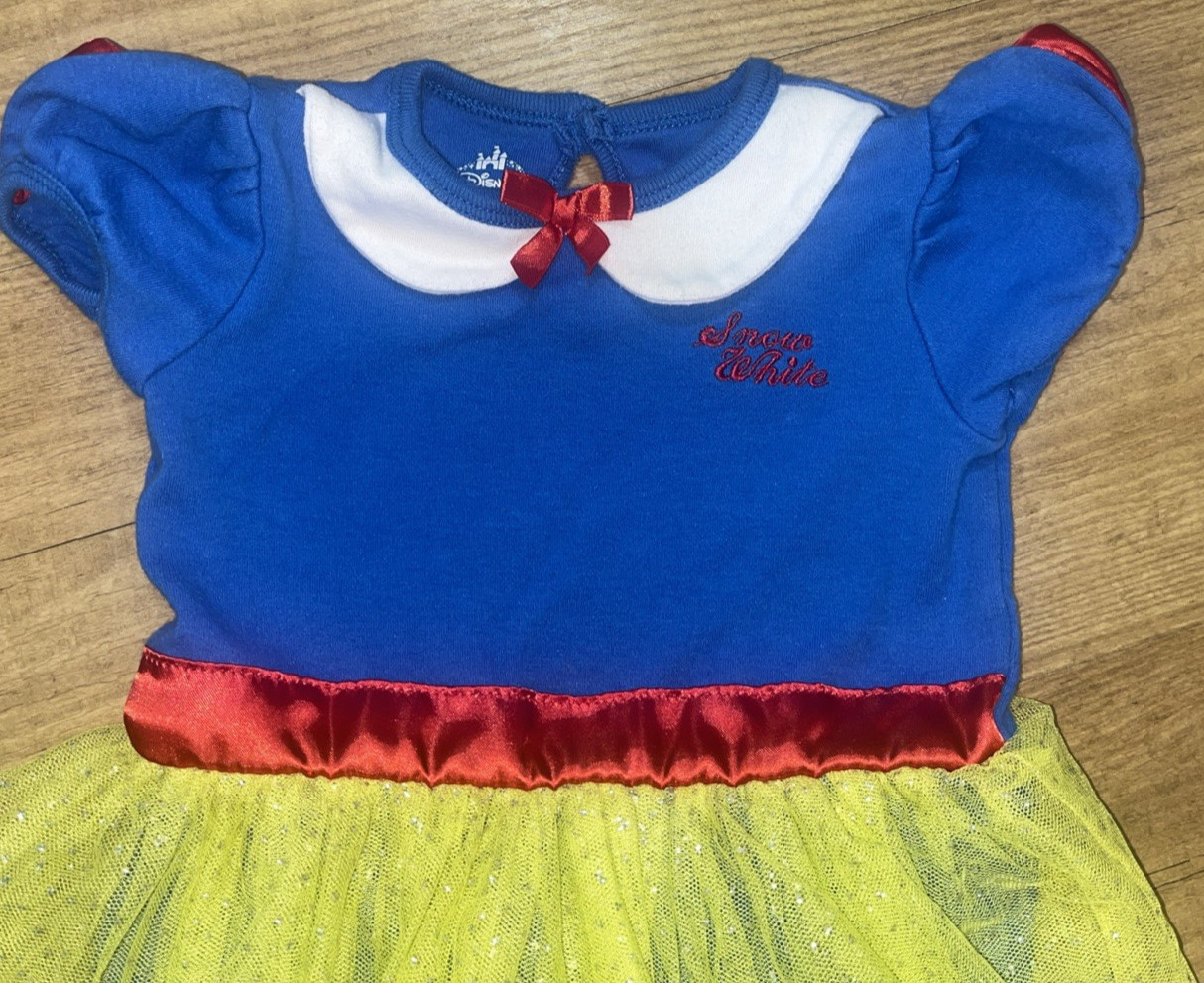 Disney Snow White & Tinkererbell Princess Baby Dress Skirt Bodysuit 12M-18