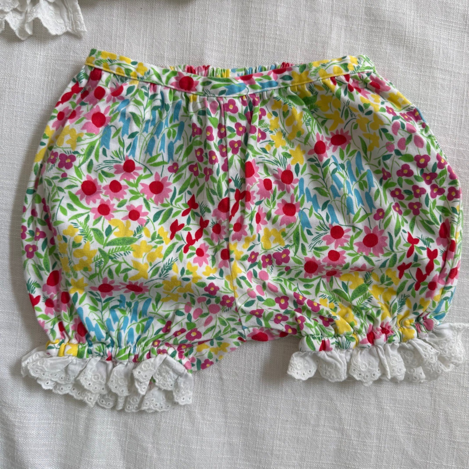 Ralph Lauren Baby Girls Floral Top and Bloomers Set 24M White Pink Eyelet Lace