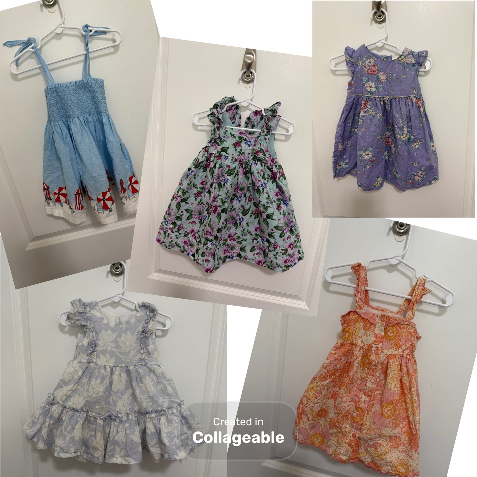 Lot of 5 Baby Girl Summer Dresses 12-18 months (includes Janie & Jack, Jason Wu)